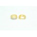 Fashion Hoop Bali Earrings Yellow metal Gold 2 line Zircon Stones
